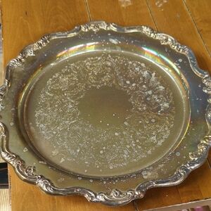 Elegant Silver Decorative Plate